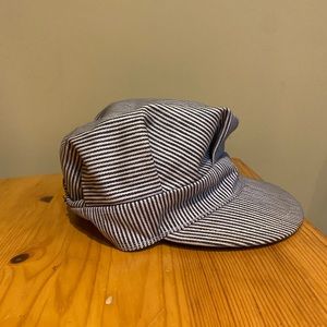 Vintage 80s child size train engineer cap with friendship pin